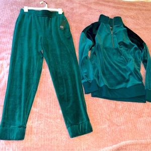 Target Wild Fable Green Velour 2 Piece Outfit Suit NEW